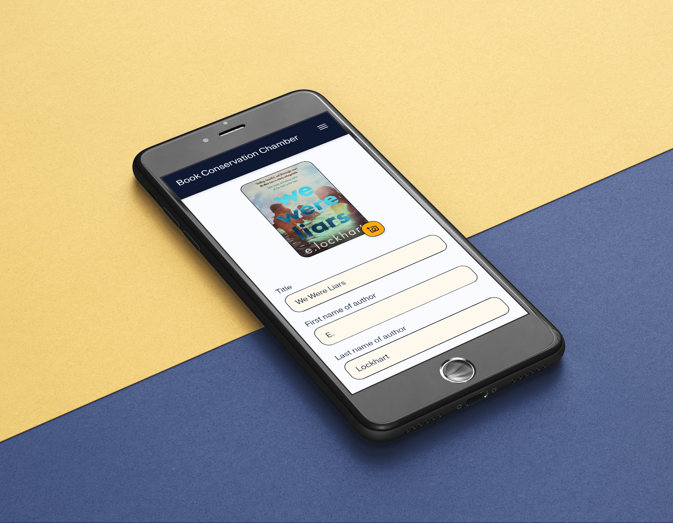 Mobile view of adding a book to the chamber